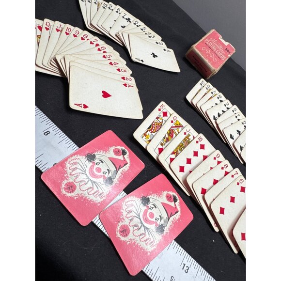 Vintage Whitman Miniature Clown Plastic Deck Of Playing Cards Complete With Joke - Picture 1 of 11
